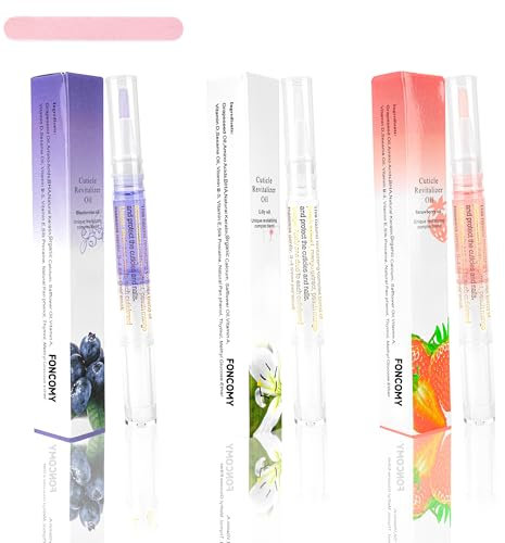 3PCS Cuticle Oil for Nails,Cuticle Oil Pen for Nail Care, Nail Oil Cuticle with Nail File,Nail Strengthener for Damaged Nails,Cuticle Kit for Natural Nails,Nail Oil Pen for Nail Growth(Mixed Scents)