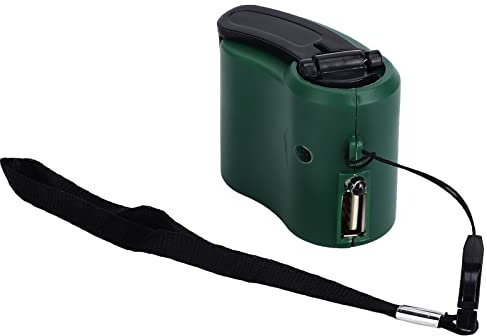 Handy-Ladegerät mit Kurbel, USB-Ladegerät für Mobiltelefone mit Notstromquelle mit LED-Licht, Ladegerät mit Kurbel für Wandern im Freien