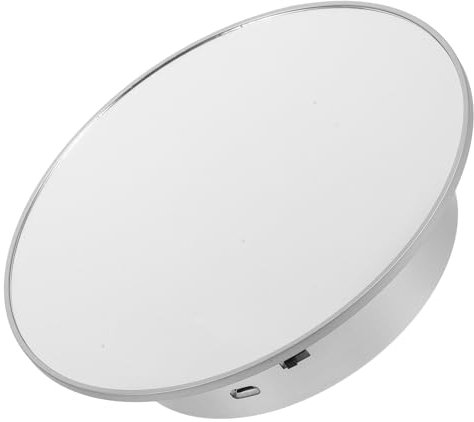 ULTECHNOVO Karussell Videodrehständer USB-drehbarer Präsentationsständer Ausstellungsdrehteller Silberner Drehständer Schmuckdisplay Elektrischer Drehteller für Fotografie Abs Silver