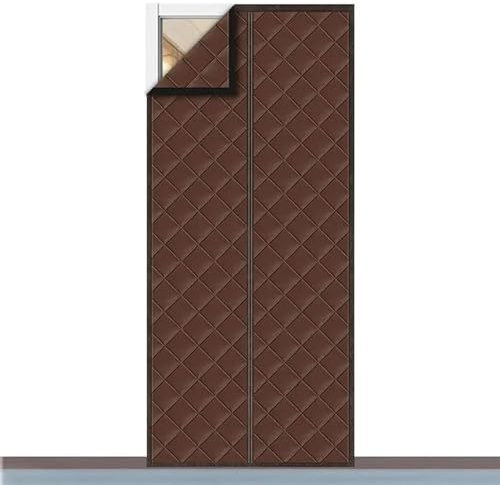 Thermal Door Curtain Winter Warm Door Curtain Magnetic Thermal Insulated Door Curtain Windproof Sound Insulation Door Shade Protection Curtain Warmth Thermal Insulated Door Curtain(Coffee)