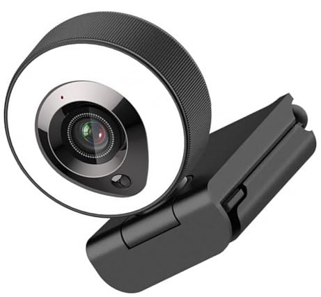 Angoily Computerkamera mit Autofokus 5mp 2592x1944 USB 2.0 Schwarz | Treiberfrei, 30 Fps und Clip, für Online Lernen und Live Übertragung, Kunststoffgehäuse