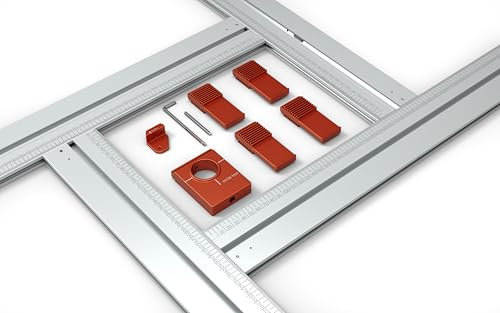 SpeTool Gabarit de fraisage 2 en 1 réglable pour planche à découper et cercles avec échelle métrique/impériale pour le travail du bois, aluminium