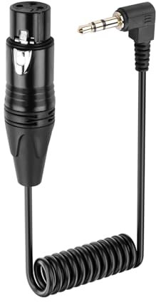 SinLoon 3.5mm Mini Jack Stereo to XLR Male Microphone Cable Gold-Plated 1/8 inch Mini Jack Aux to XLR Male Mono Audio Cord for Cell Phone, Laptop, Speaker, Mixer-0.5M (3 Pin Female)