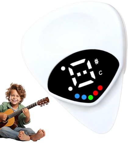 Accordeur de guitare acoustique 2 en 1 - Petits médiators pour débutants | pour guitare électrique, instruments pédagogiques alimentés par batterie pour femmes, hommes, accord et pratique de la