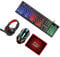 HOMSFOU Keys Gaming Keyboard Backlit Gaming Mouse Keyboard Mouse Combo Headset Pad Ergonomic Design Wired and Bundle
