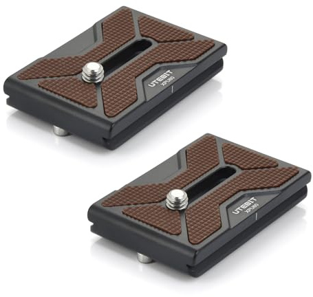 UTEBIT PU-60 Schnellwechselplatte, 2 Stück Quick Release Plate mit 1/4 Kameraschraube Arca Swiss Schnellwechselplatte Kompatibel für Stativ, Kamera, Kugelkopf 60mm