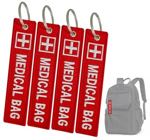 4 Pack Medical Bag Tags, Medical Tag for Air Travel for Emergency Equipment
