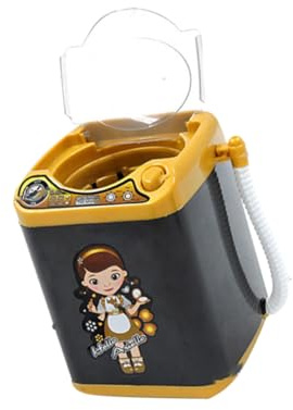 OFFSCH Mini Washing Machine Toy for Kids Toddler Simulation Home Appliance Plaything Without Battery Pink and Black Water Drain Toy