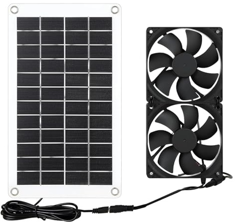 Photovoltaik 8 W 12 V Doppel-Abluftventilator für effiziente Kühlung, Belüftung und Geruchsentfernung in Wohngaragen, Gewächshäusern, permanenter Solarventilator