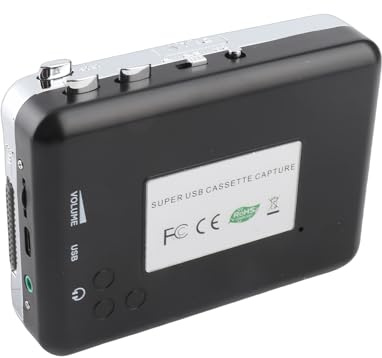Ausla Convertitore di Cassette USB Lettore Portatile da Nastro a MP3 con Connessione USB e Uscita Digitalizzatore di Cassette Plug and Play per gli Amanti della Musica Uso Domestico del Computer da
