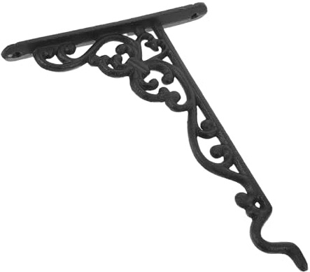 LALAFINA Soporte para Macetas de Hierro Fundido con Gancho Vintage, Resistente y Seguro para Colgar Jardineras y Cestas en Jardín Exterior