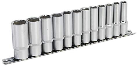 Sealey Ak2841 Socket Set 12Pc 3/8Sq Drive 6Pt Deep Walldrive Metric