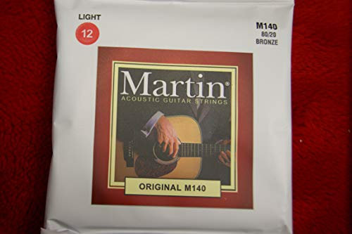 Martin M140 – Juego de cuerdas de bronce para guitarra acústica - Calibre 012