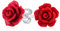 Romantische Zarte Florale Blühende 3D Geschnitzte Rote Rosenblumen Ohrstecker Für Frauen Für Teenager Für Mutter Versilbert