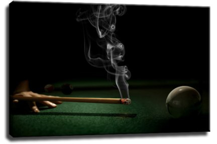 PrintArtGalery Billiard Leinwandbild auf Holzrahmen gespannt Größe: 100x70 cm