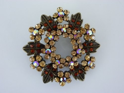 Bella-Vita Dapo Modische Brosche Blütenkranz braun Modeschmuck Geschenk Anhänger Anstecknadelb