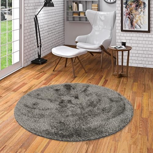 Feeling Hochflor Shaggy Teppich Mix Anthrazit in 7 Größen