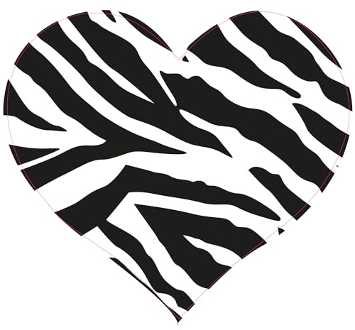 INDIGOS UG Aufkleber Autoaufkleber JDM Die Hart - Zebra Animal Print Heart - Auto Laptop Tuning Sticker Heckscheibe LKW 101mmx101mm