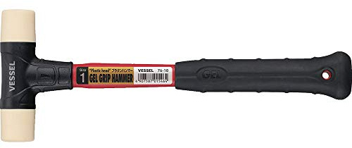 VESSEL Plastic Head Hammer, Flat Plastic, 1 lb, 1.3 Head, 12.4 Length, 15.9 oz, Ergonomic Grip