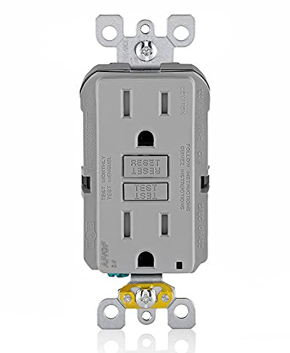 Leviton Dual-Function AFCI/GFCI Outlet, 15 Amp, Self Test, Tamper-Resistant with LED Indicator Light, Protection from Both Electrical Shock and Electrical Fires in One Device, AGTR1-GY, Gray