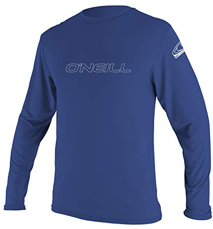 O'Neill Wetsuits Men's Basic Skins Long Sleeve Rash Vest, Pacific, XXL UK