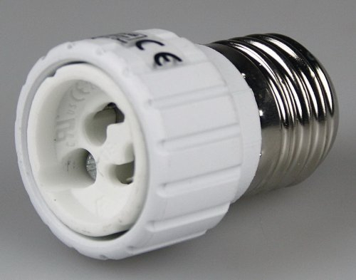 Lampensockel Adapter E27 auf GU10 - Keramik für Halogen & LED Leuchtmittel bis 25 Watt