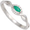 Jobo Damen-Ring aus 8 Karat 333 Weißgold mit 10 Diamanten und Smaragd Größe 58