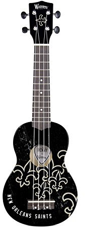 Woodrow Guitar by The Sports Vault NFL Denny Ukulele, 53 cm x 17,8 cm, schwarz