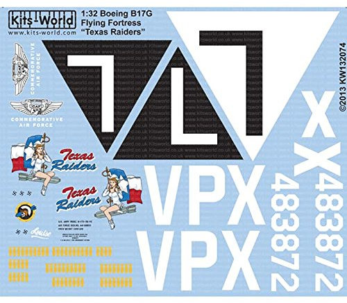 Platz KW132074 [1/32 US Army Air Force B-17G Flying Fortress Texas Raiders L Decal]