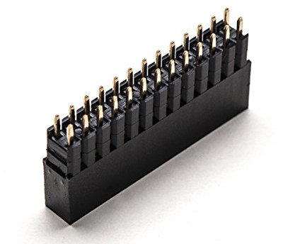 Adafruit GPIO Header für Raspberry Pi - Extra Tall 2x13 Female Header - Steckverbinder aus Kunststoff, Schwarz, 2.54 mm, 24 AWG, Einstecken, Plattenmontage, 26 Pole, 26 Positionen