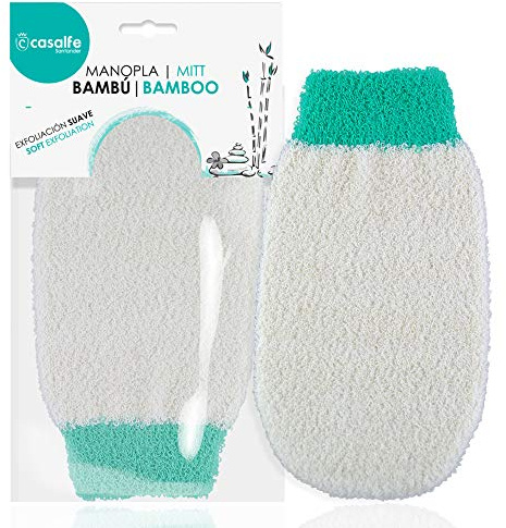 Casalfe Natural Skin Peelinghandschuh aus Bambus - sanftes Peeling. Erneuert Ihre Haut und verbessert die Durchblutung.