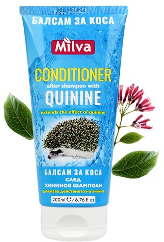 Milva Chinine Strong Hair Conditioner, Verlängert die Wirkung von Chinin-Shampoo, Haarausfallbehandlungen für Männer und Frauen, Nährt Haarwurzeln und Kopfhaut, Stimuliert das Haarwachstum, 200 ml