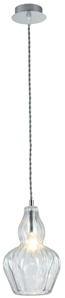 MAYTONI DECORATIVE LIGHTING Elegante moderne Glas-Pendelleuchte, Klarglas-Schirm, geflochtenes Stromkabel, 1-flammig, exkl. E14 40W, 220-240 V