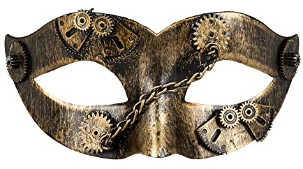 Boland BOL54521 Masque Steampunk Gold Gears pour Femme, Multicolore, Unitalla, Multicolore, Unitalla