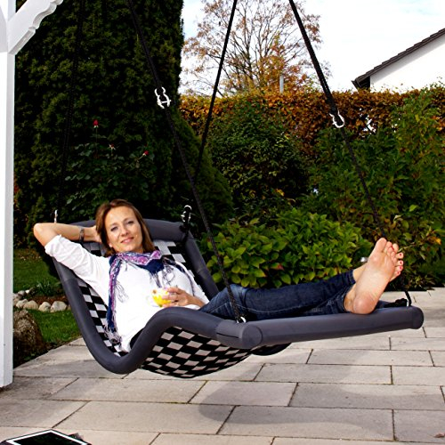 Dreamliner Neu Relax-Schaukel Standard L, Farben Anthrazit & Navi Blau, Indoor und Outdoor - Entlastung der Wirbelsäule - Wetterfeste Relax-Liege zum Liegen und Sitzen, beliebig einstellbar…