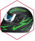 Integralhelm Mit Sonnenblende Schwarz-Grün Matt 57-58 Motorradhelm Klapphelm