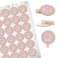 Logbuch-Verlag SCHÖN DASS DU DA BIST 24 Holzklammern + 24 runde Aufkleber für Gastgeschenke Dekoration give-aways Hochzeit Kommunion Geburtstag in rosa Rose weiß