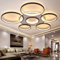 LED Deckenleuchte Mit Fernbedienung Modern Kronleuchte Creative Pendelleuchte Deckenlampe Deckenstrahler Acryl Lampenschirm Modern Elegant Matt Aluminium Deckenleuchte (7 Rings/106W, Brown)