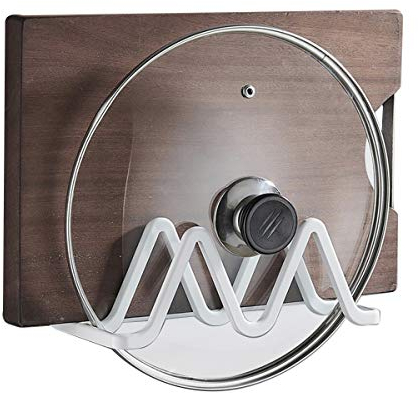TentHome Support de Couvercle de Pot Mural Porte Couvercle de Casseroles Support Vertical d'ustensiles de Cuisine pour Couvercles de Casserole Planche à Découper (Blanc)