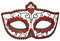 Attraktive Augenmaske Tag der Toten/Rot-Weiß/Edle Gesichtsmaske La Catrina für Frauen/EIN Blickfang zu Karneval & Kostümfest