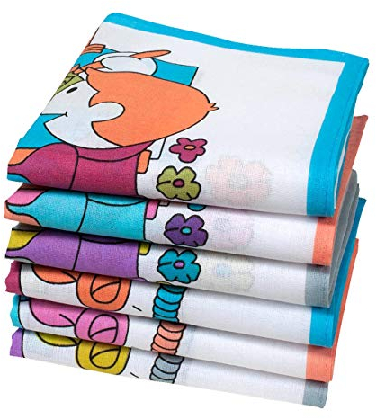 merrysquare - Kindertaschentücher - 100% Baumwolle - Ca. 30cm - 6 Stücke (Gribouille)