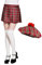 Boland - Ensemble écossais pour femme, rouge, à carreaux, kilt et barret, mini jupe, bonnet, écossais, Lady, écossaise, costume de carnaval, fête à thème 10270252B Taille Unique
