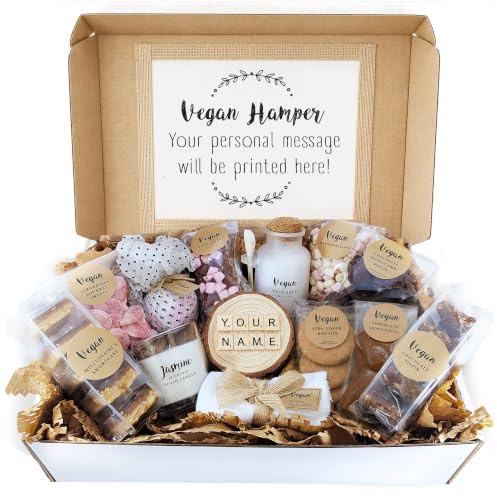 Personalised Vegan Hamper Gift Basket – Dairy Free Chocolate Gift Box, Gluten Free Option