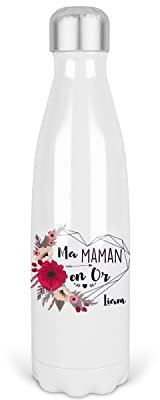 Bouteille isotherme prénom personnalisable Maman en Or | Gourde isotherme | Fête des mères | Cadeau maman personnalisé