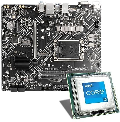 Mainboard Bundle | Intel Core i5-12400 6x2500 MHz, MSI PRO H610M-E DDR4, UHD Graphics 730, 1x M.2 Port, 4X SATA 6Gb/s, USB 3.2 Gen1 | Tuning Kit | CSL PC Aufrüstkit