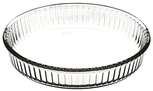AMBITION Tarteform 26 cm rund Lakritze aus hitzebeständigem Glas Quicheform mit Rillenrand