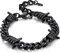 Bandmax Dornen Panzerkette Armband Kubanische Kette Schwarz Panzerarmband Herren Edelstahl 9 MM Breite Biker Punk Kette Schmuck Accessoires Länge 18 CM