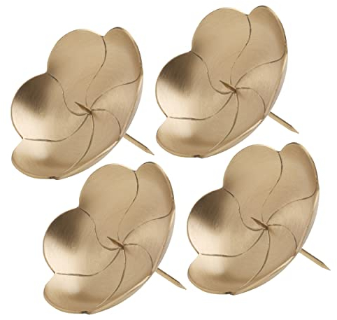 NKlaus 4X Adventskranz Kerzenteller Ø12cm Kranzteller Lotos Messing Gold Weihnachtsdeko 10651