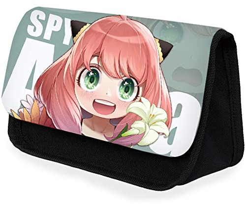 LKNBIF SPY×Family Mäppchen Hohe Kapazität Federmäppchen SPY×Family Mäppchen Reißverschluss Tasche Federmäppchen im Anime Design für Die Schule Home Office Supplies für Schüler/Teenager