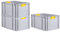 PROREGAL SuperSparSet 3x Eurobox NextGen Color | HxBxT 32x40x60cm | 65 Liter | Griffe gelb geschlossen | Verstärkter Boden | Eurobehälter, Transportbox, Transportbehälter, Stapelbehälter